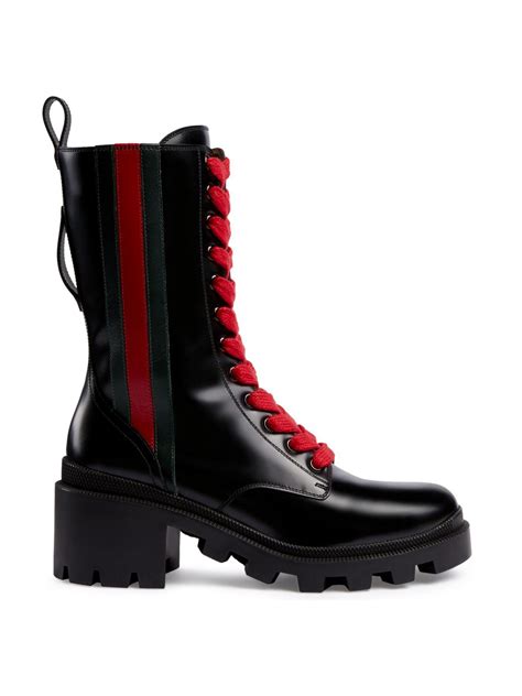 gucci trip mid-calf combat boots|gucci ladies boots.